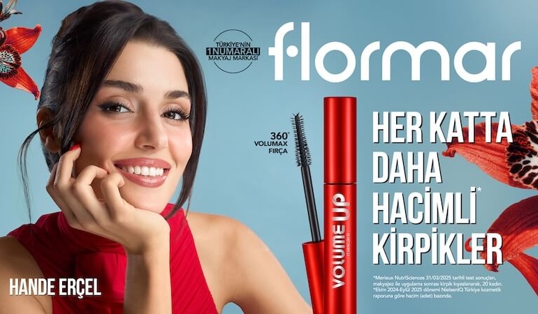 Türkiye'nin 1 Numaralı Makyaj Markası Flormar'ın Yeni Global Marka Yüzü “Hande Erçel” ile ilk lansmanı: “Volume Up Mascara”